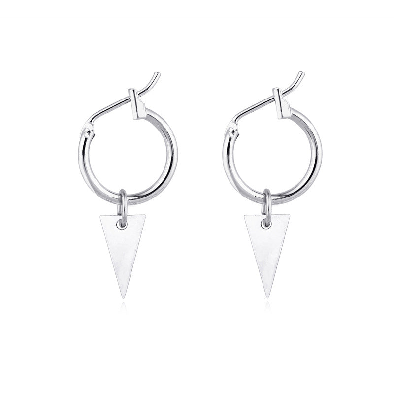 Triangle Pendant Circle Earring