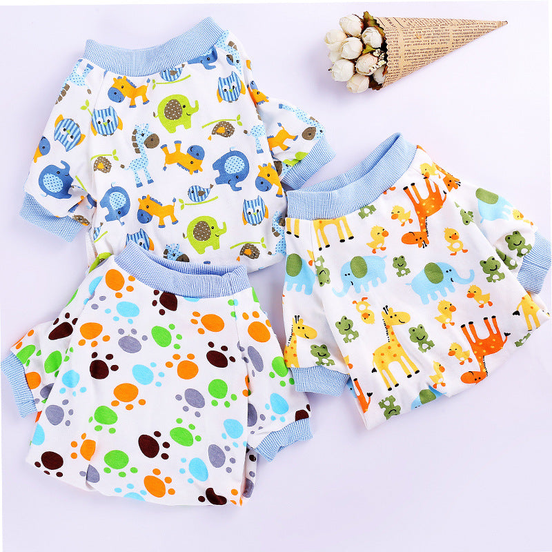 Pet Four Legged Printed Pajamas Comfortable Home Clothes