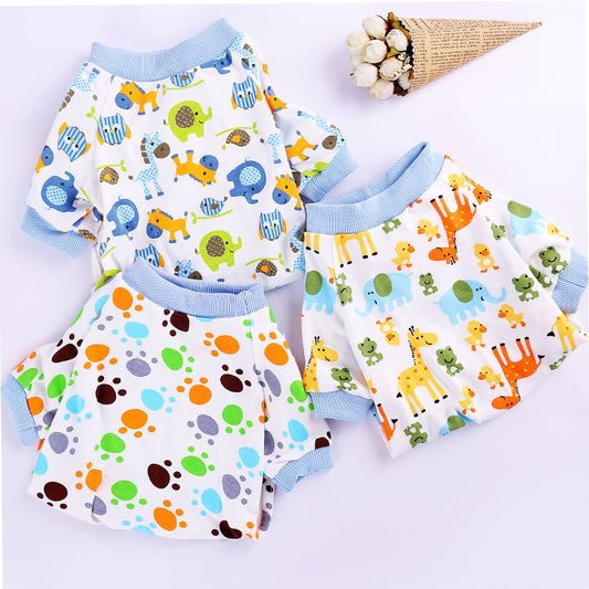 Pet Four Legged Printed Pajamas Comfortable Home Clothes