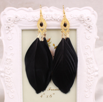 European and American feather earrings earrings National feathers Earrings