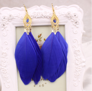 European and American feather earrings earrings National feathers Earrings