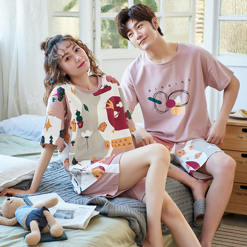 Short-sleeved couple pajamas