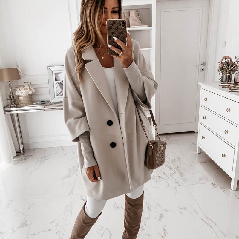 Elegant Vintage Women Long Coat