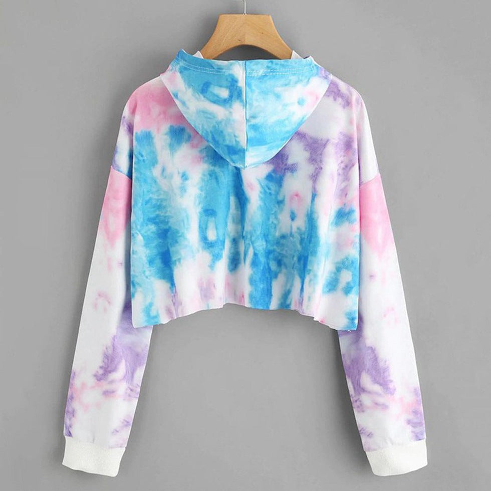 Fashion Creative Ladies Color Long Sleeve Sports Hoodie