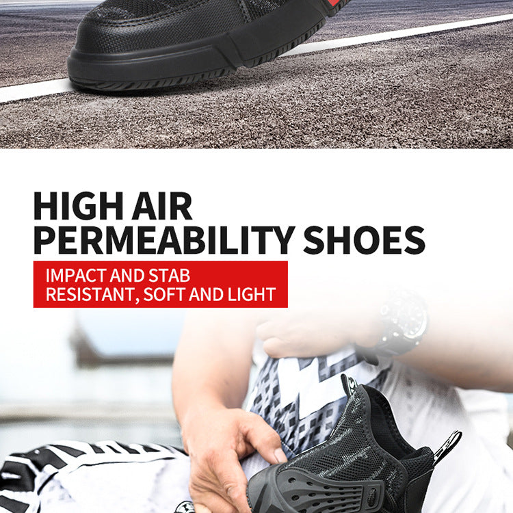 Stylish And Lightweight Safety Protection Anti-smashing And Anti-penetration Non-slip Wear-resistant Work Shoes Men