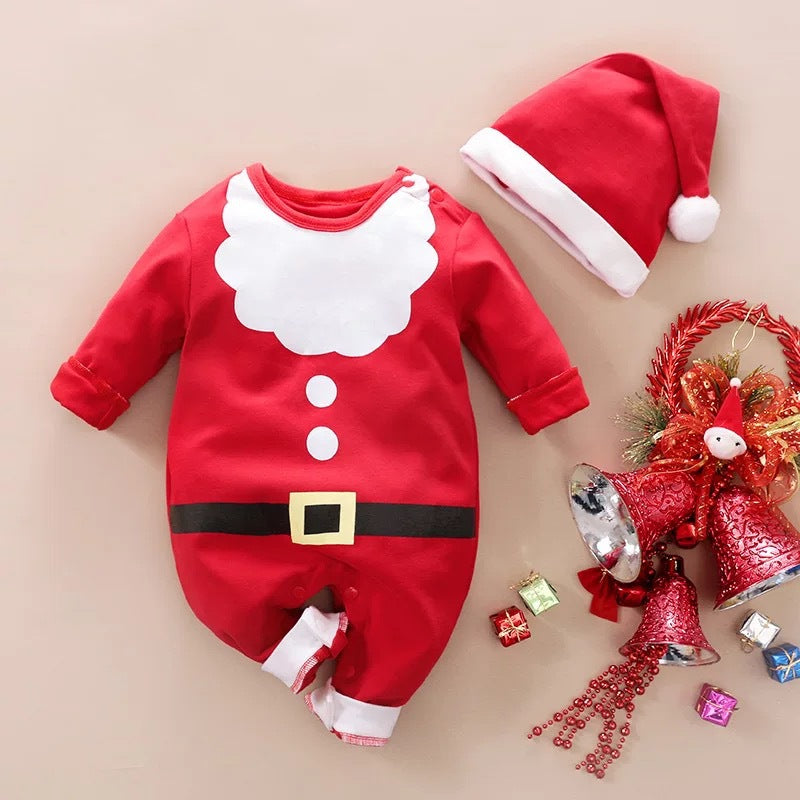 Autumn And Winter Christmas Long Sleeves Newborn Baby Jumpsuit