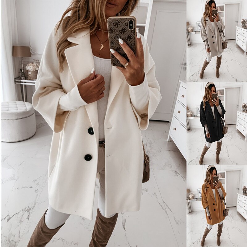 Elegant Vintage Women Long Coat