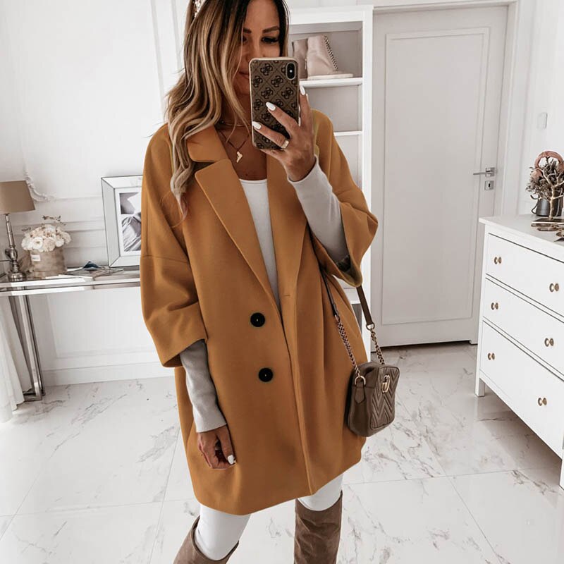 Elegant Vintage Women Long Coat