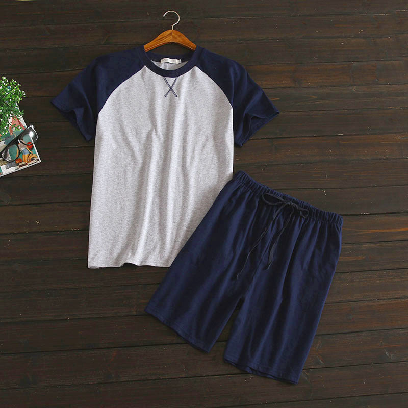 Men's summer short sleeve shorts home set