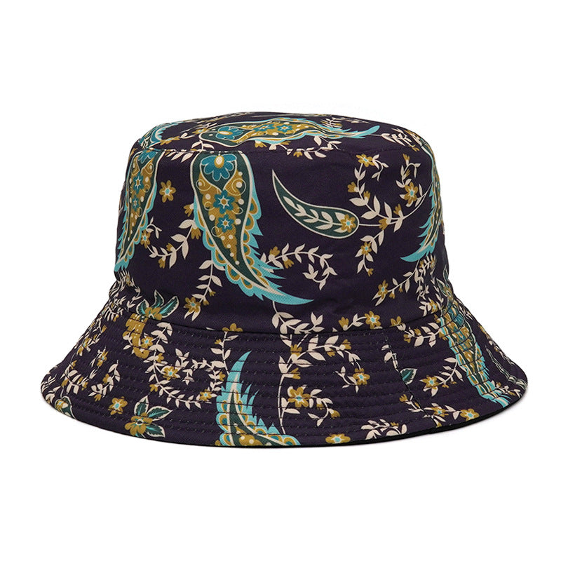 Men's And Women's Outdoor Printed Sunshade Double Basin Hat