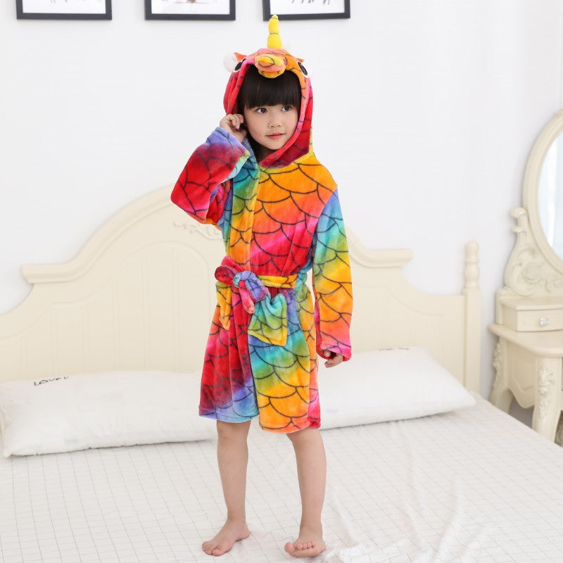 Tenma Bathrobe Flannel New Children's Home Clothes Nightgown