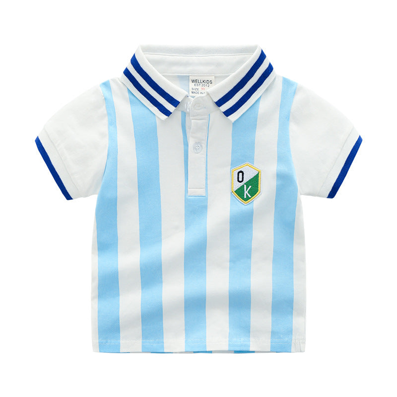 Children's Fashion Lapel Polo Shirt Short Sleeves