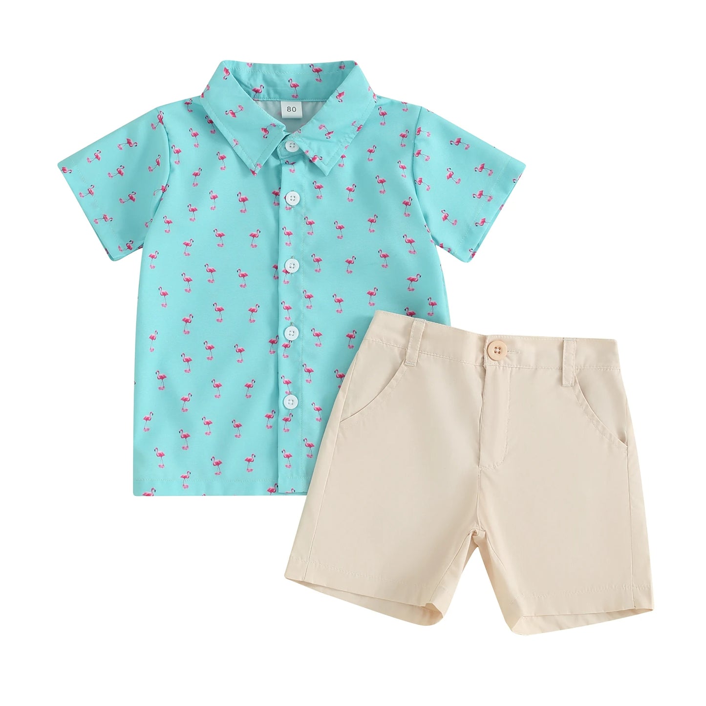 Children's Animal Print Shirt Shorts Suit