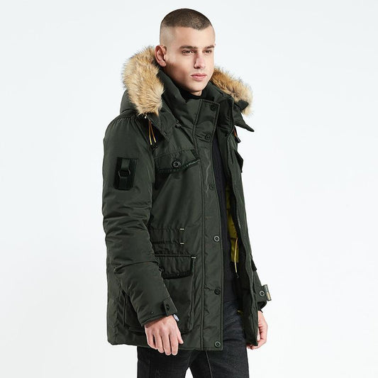 Men Winter Long Cotton Jacket Warm Clothing