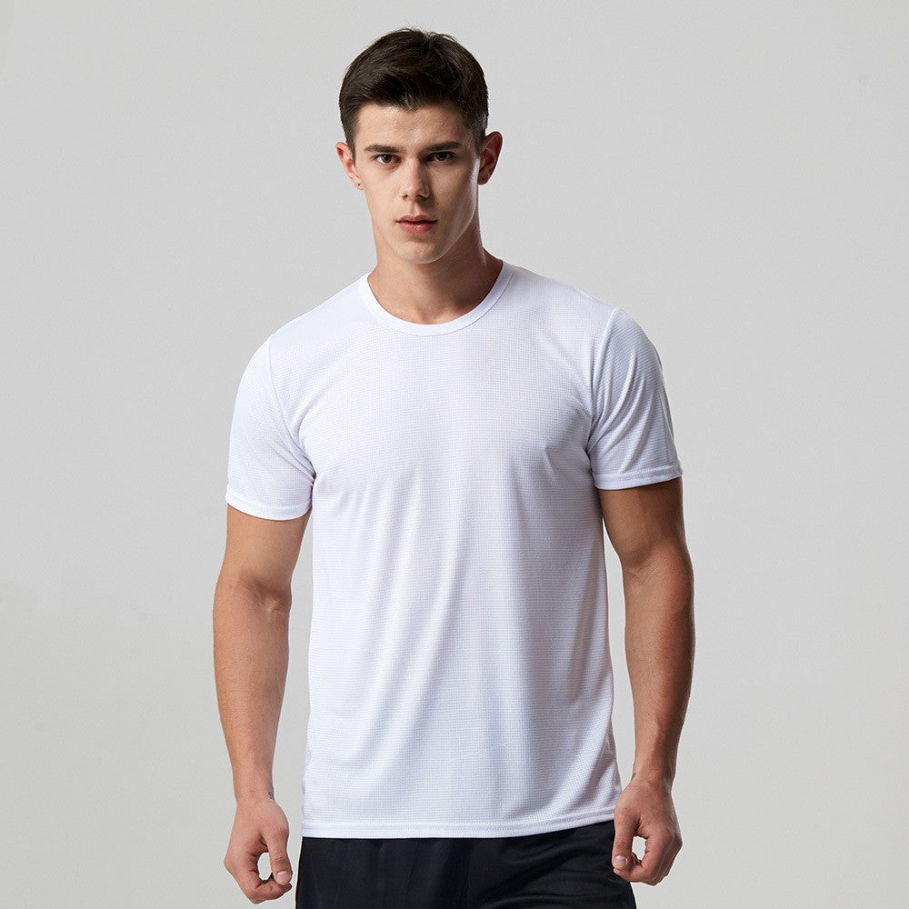 Men Quick Dry T Shirt Running Slim Fit Top Tees Solid Shirts