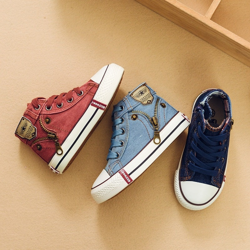 Autumn Children Breathable Denim Canvas Casual Shoes