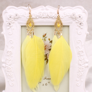 European and American feather earrings earrings National feathers Earrings