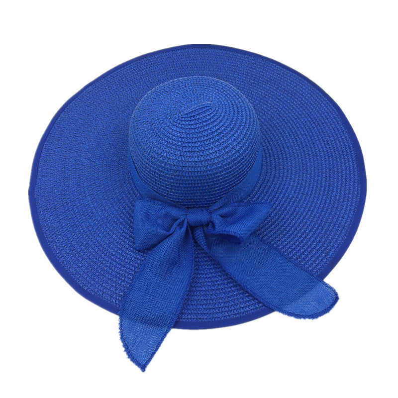 Ladies Foldable Sun Protection Shade Big Brim Straw Hat