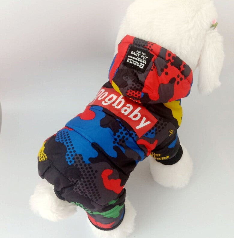 Pet Puppy Winter Thickened Four Legged Cotton Padded Clothes