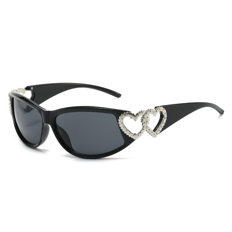 Doppel Herz PC Frame Fashion Y2g Sunglasses