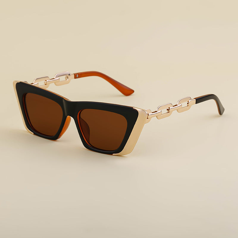 Chain Small Frame Sunglasses Personality Cat Eyes