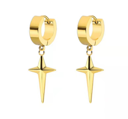 Stainless Steel Tassel Single Point Stud  Men Pierced Earrings