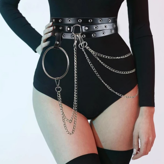 Punk Concave Shape Waist Chain Casual Belt Chain