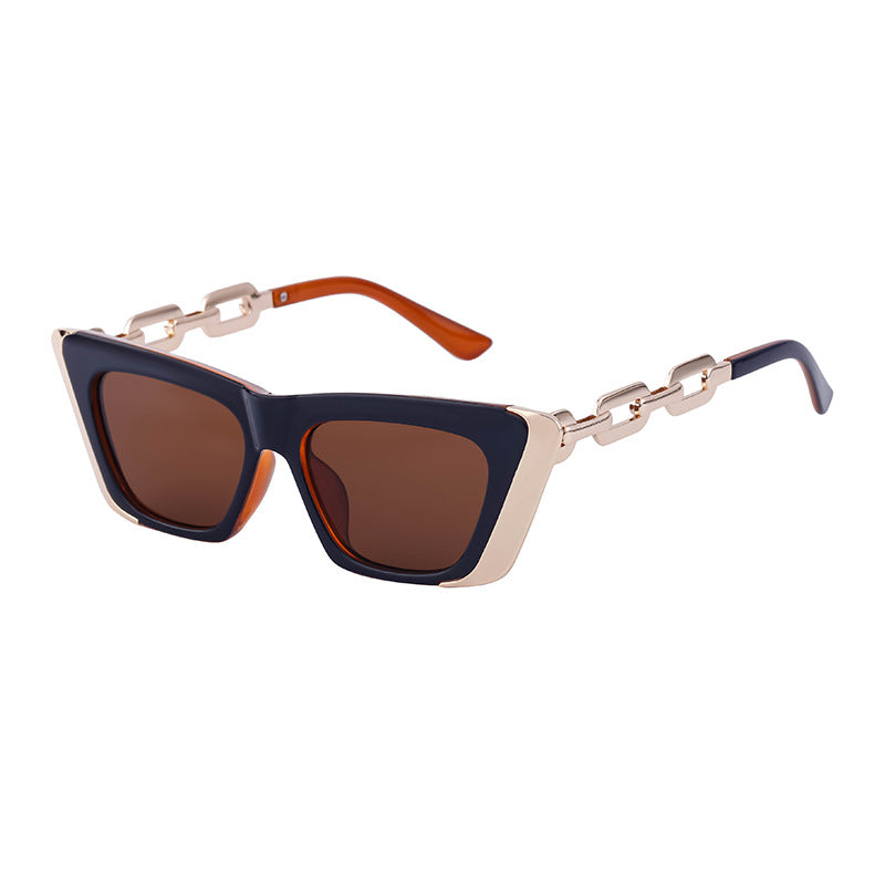 Chain Small Frame Sunglasses Personality Cat Eyes