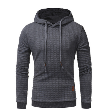 fo Square Pattern Quilted Classic  Men's  Casual Hoodies Men