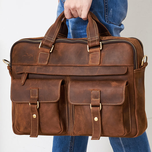 Retro Business Cowhide Bag