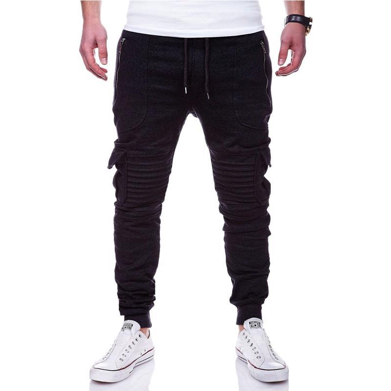 Stripe Pleated Zippered Pocket Pants Man