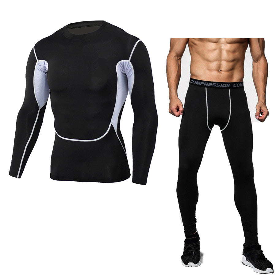 Sports suit men's running quick-drying long-sleeved trousers