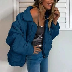 Faux Lambswool Oversized Jacket Coat