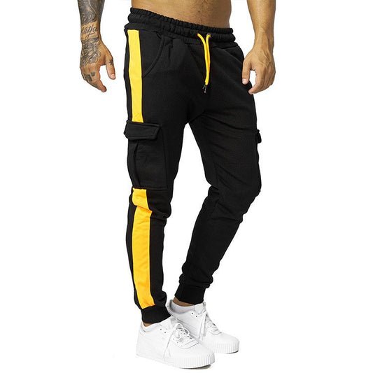 Multi-pocket Plus Fleece Overalls Color Matching Pants Men