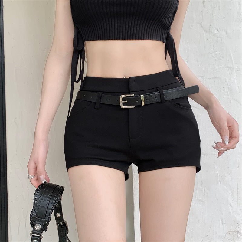 Black High Waist Little Casual Shorts Girl