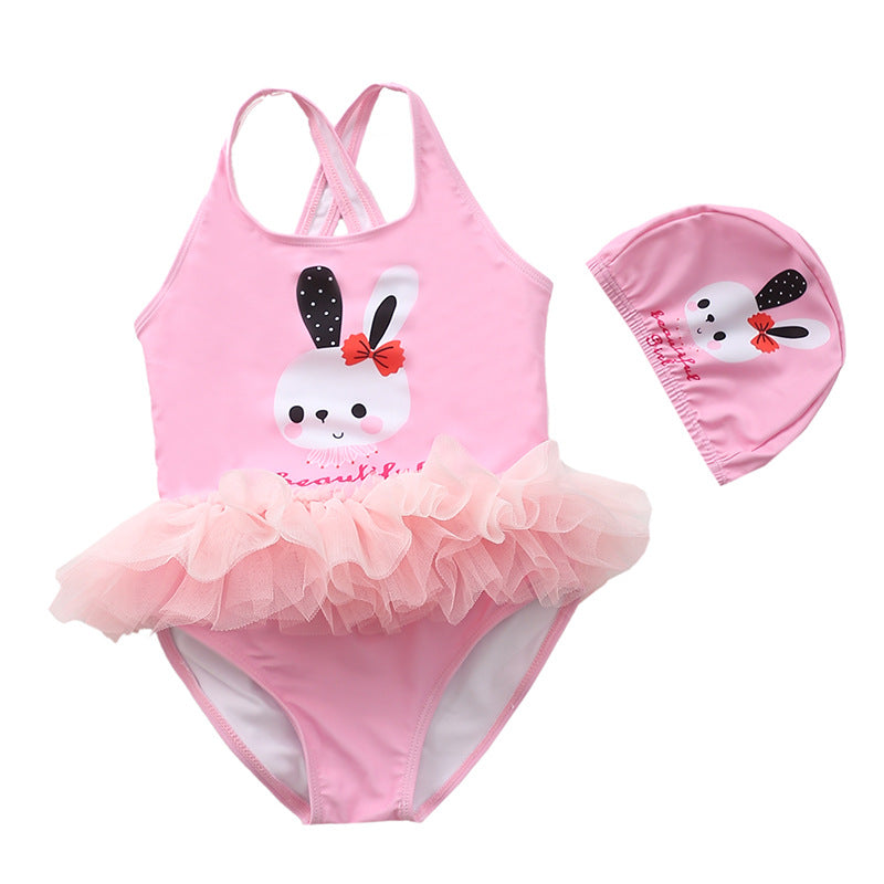 Girl's Siamese Cute Baby Swimwear Ballet Skirt Gauze Skirt Little Princess Swimsuit