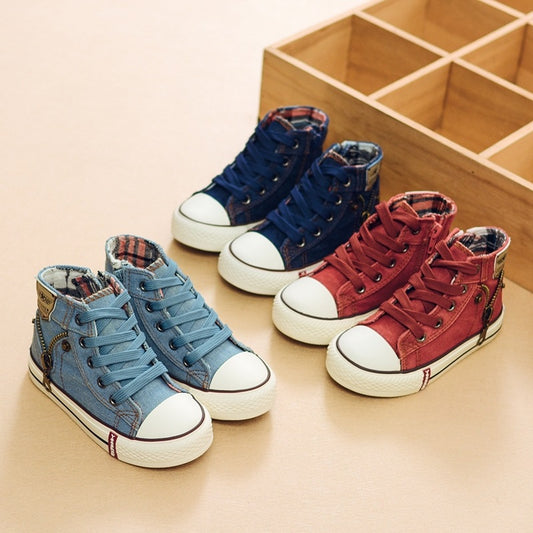 Autumn Children Breathable Denim Canvas Casual Shoes