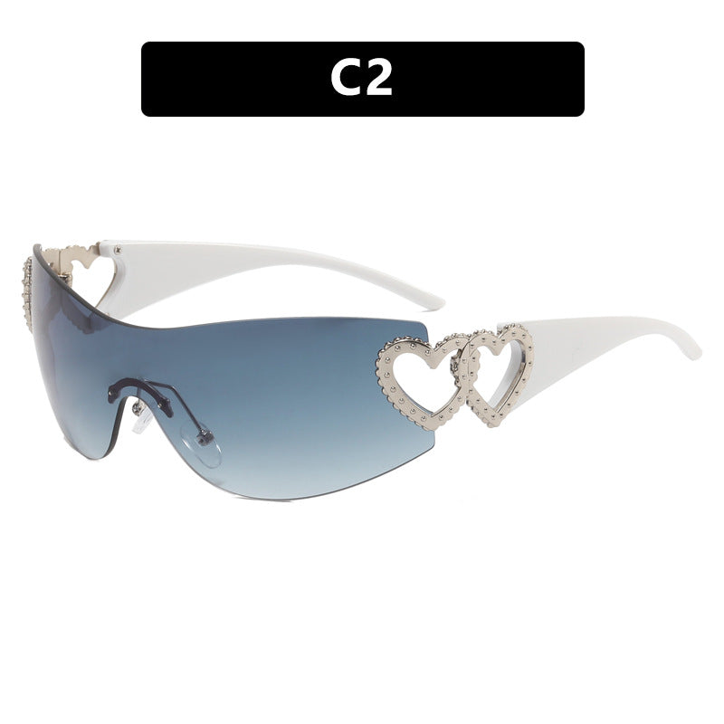 Men's And Women's Fashion Love Accessories One-piece Sunglasses