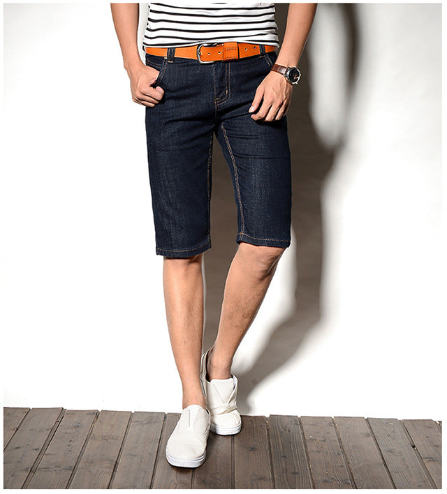 Denim shorts men's straight loose