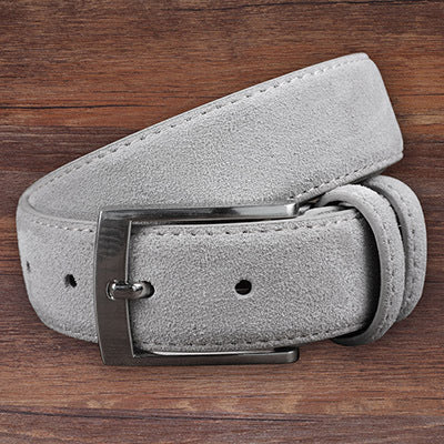 Mens Fashion Casual Solid Color Suede Belt