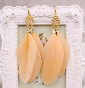 European and American feather earrings earrings National feathers Earrings