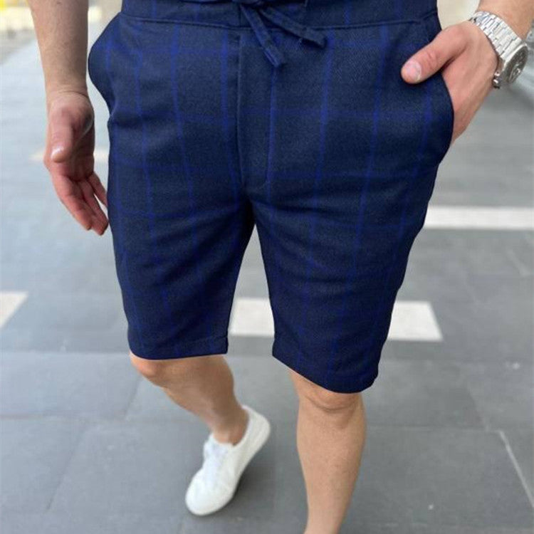 Men's Fashion Casual Plaid Striped Shorts