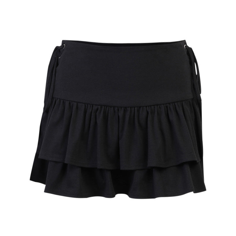 Dark Style Personalized Side Waist Belt Skirt