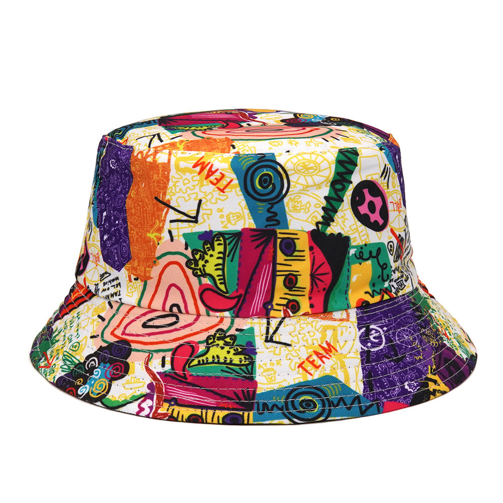 New Cartoon Pattern Double-sided Sun Hat Trendy Outdoor