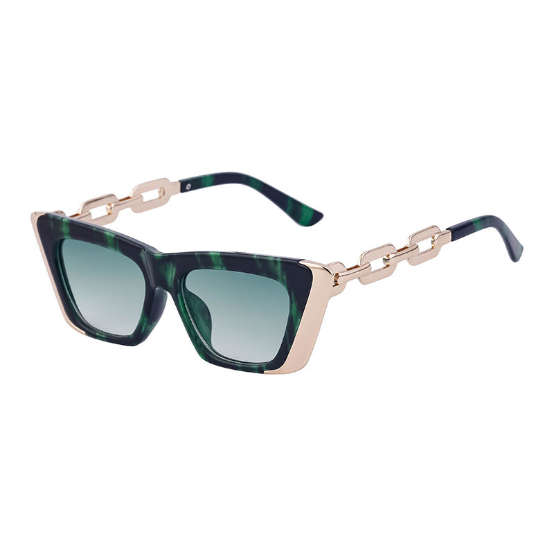 Chain Small Frame Sunglasses Personality Cat Eyes