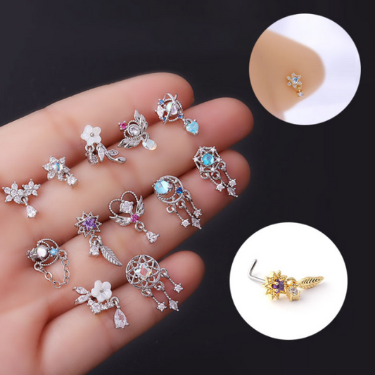 Flower Nose Stud Ring Piercing