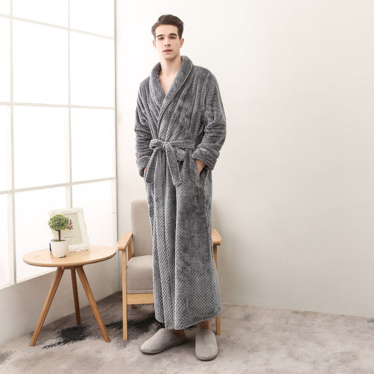 Winter Women Night Gown Couple Robe Men Bathrobe