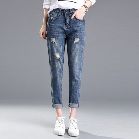 Ripped Belted Jeans for women