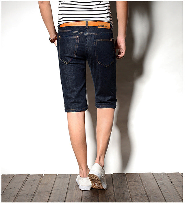 Denim shorts men's straight loose