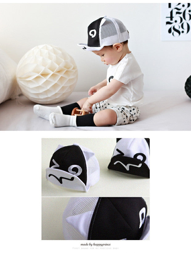 1-2 Years Old Summer Baby Mesh Children's Baseball  Peaked Rabbit Ears Sun Hat Boys And Girls